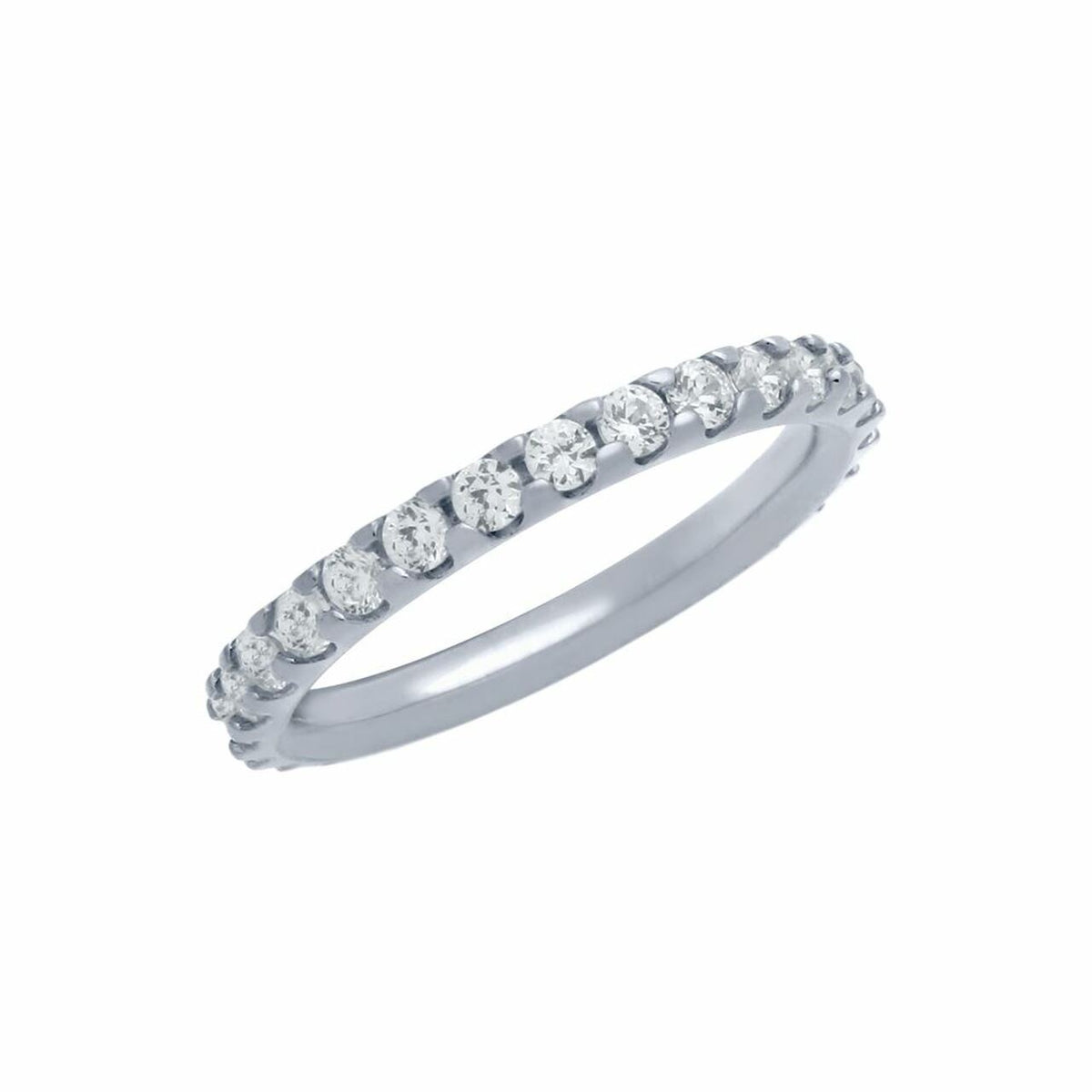 Silver CZ Eternity Low Ring