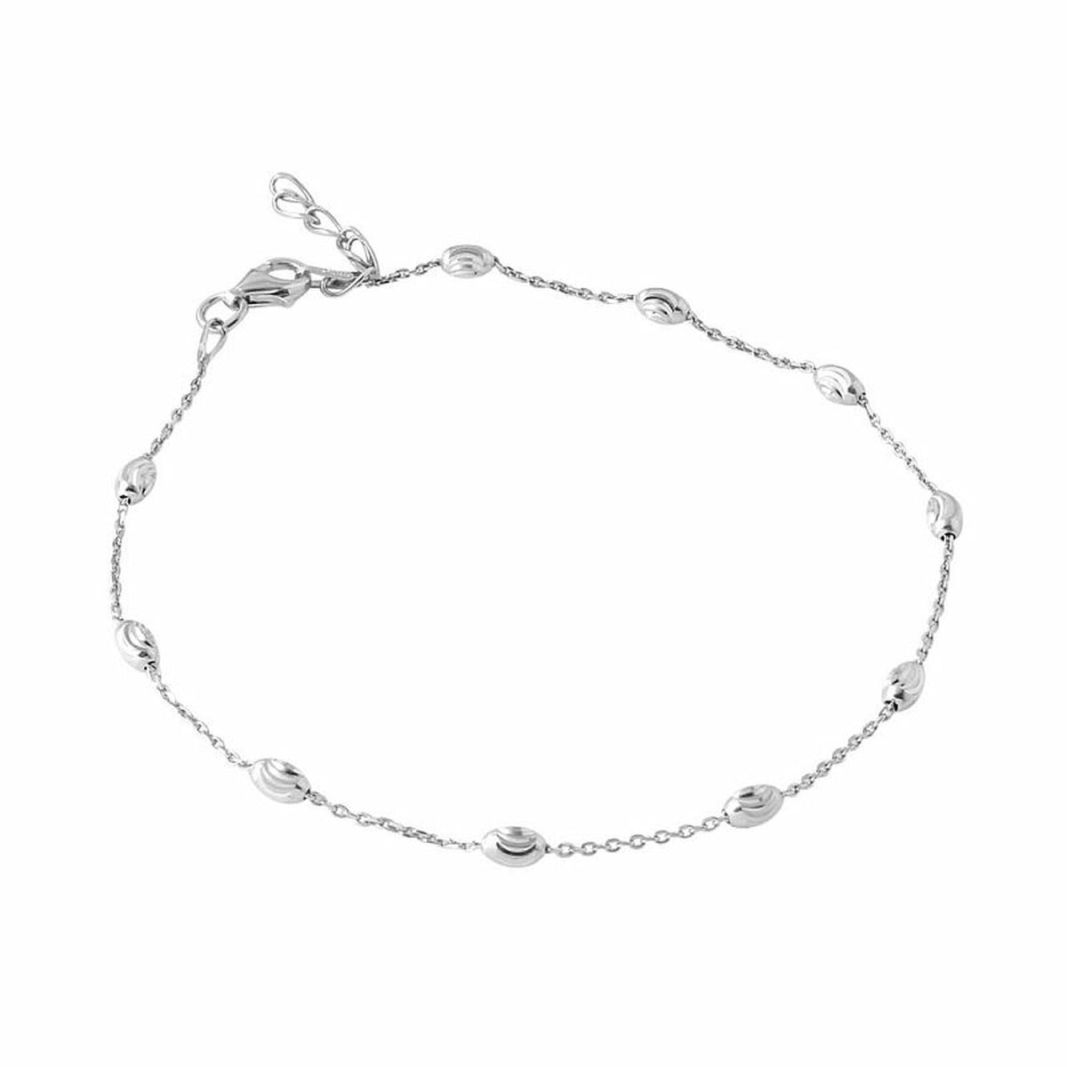 Silver Round Bead Anklet