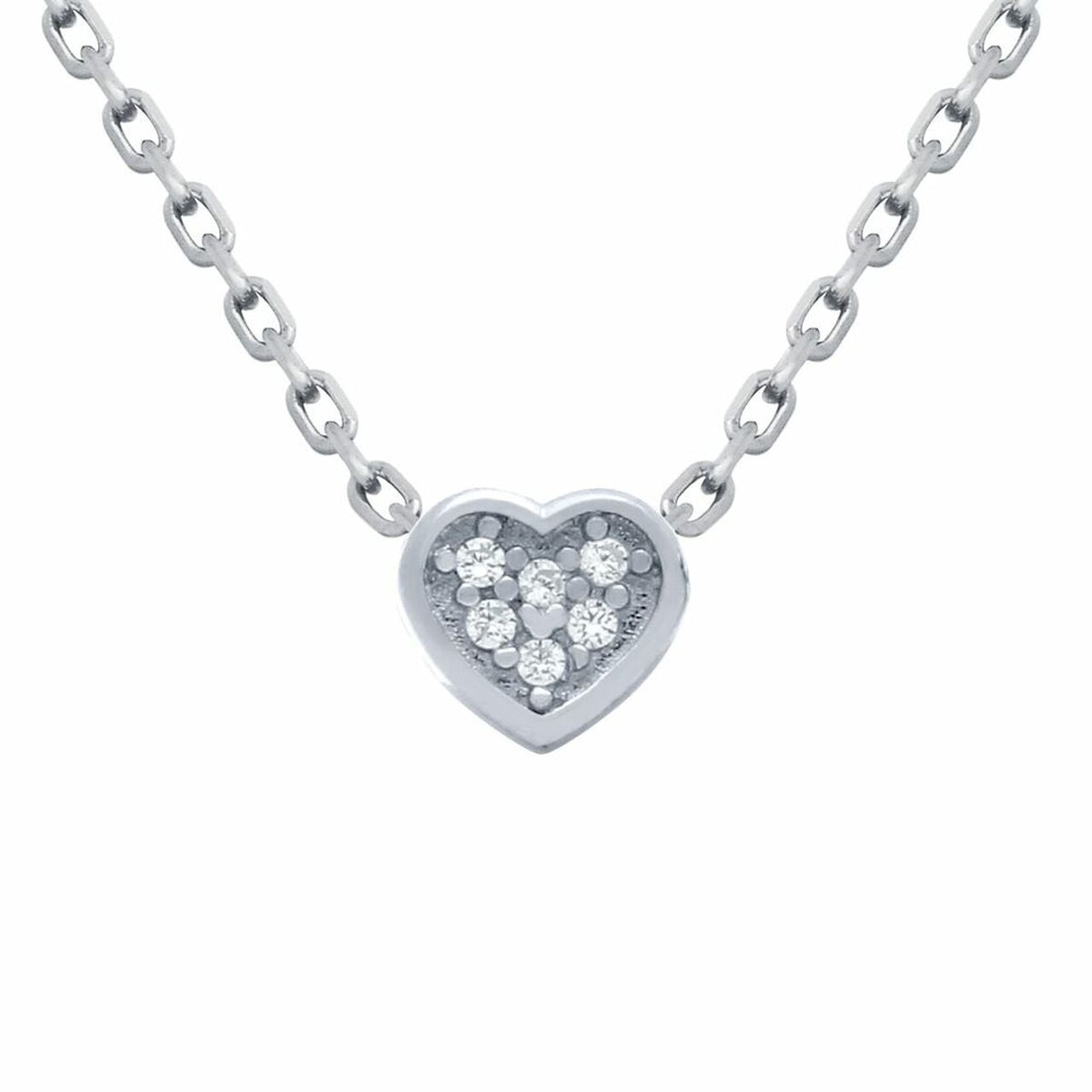 Silver Heart Cluster Necklace