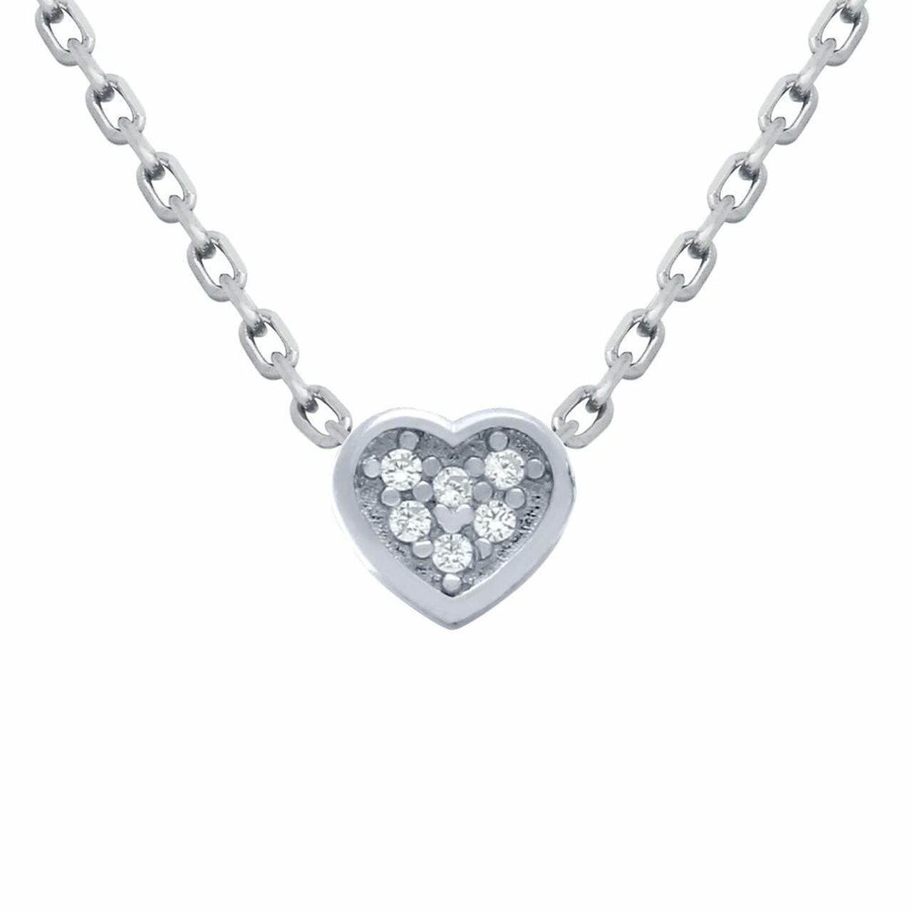 Silver Heart Cluster Necklace