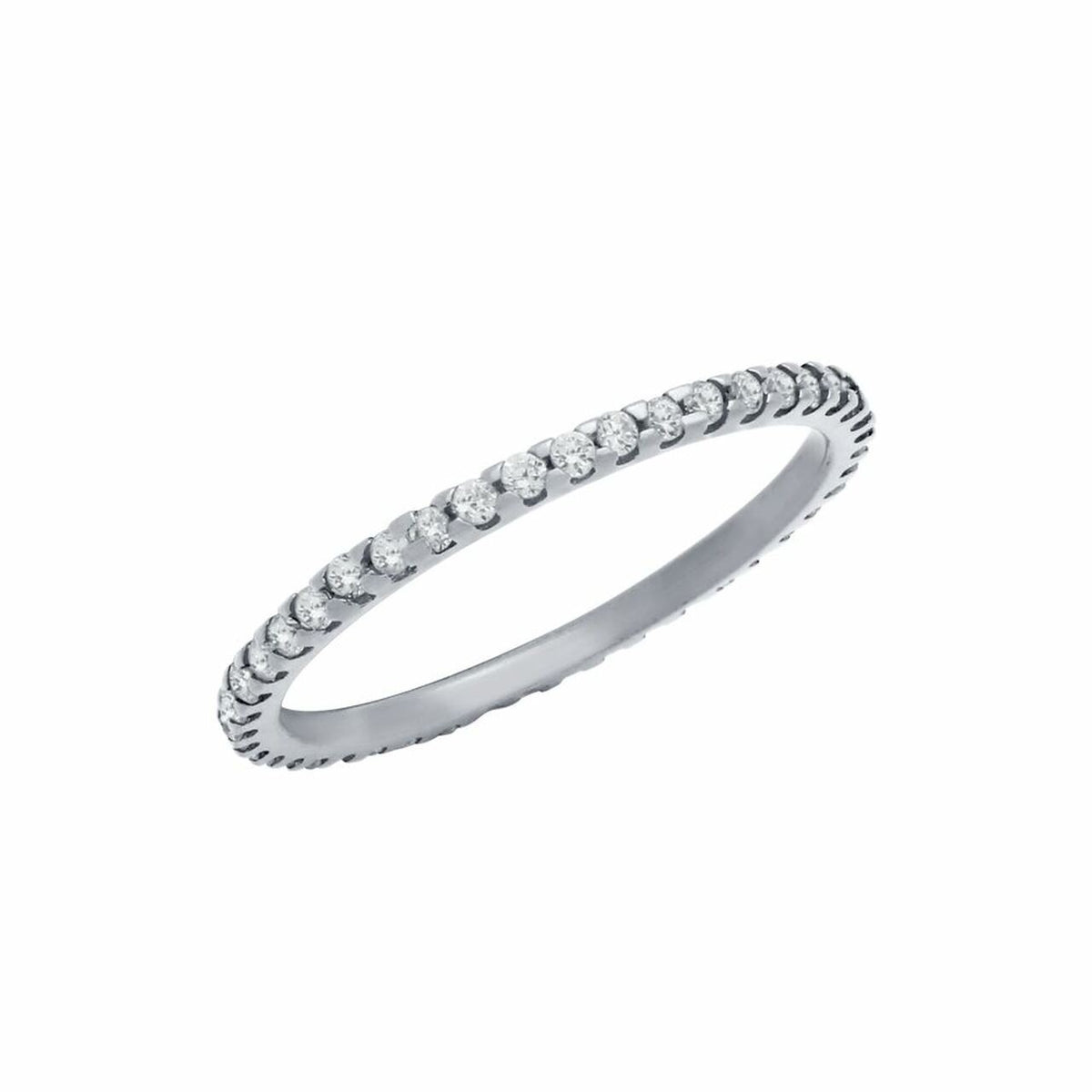 Silver CZ Thin Eternity Ring
