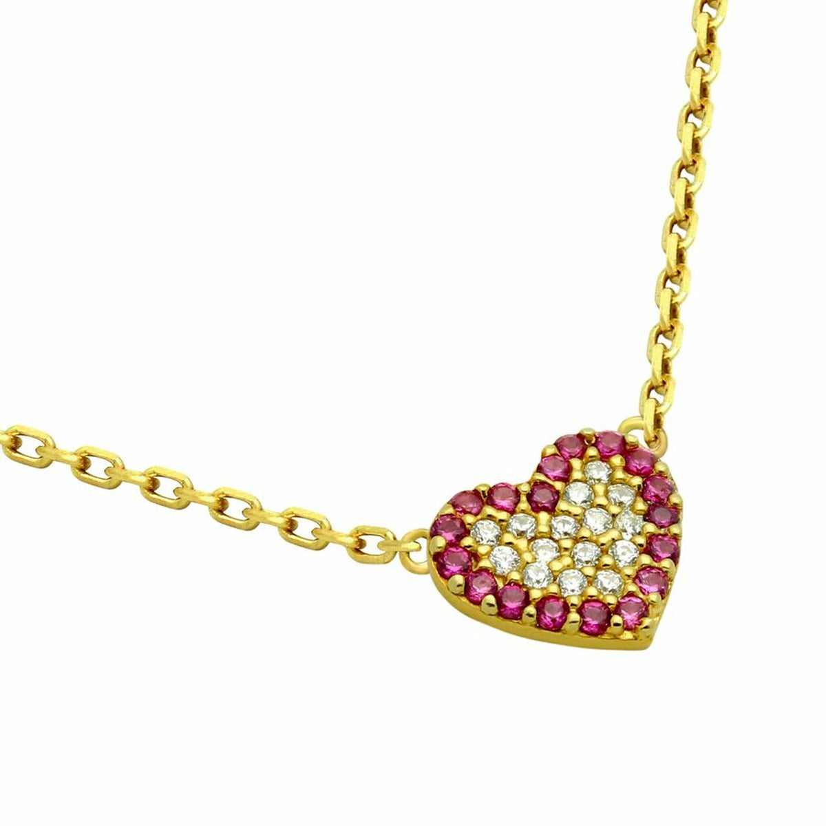 Pink Outline Heart Necklace